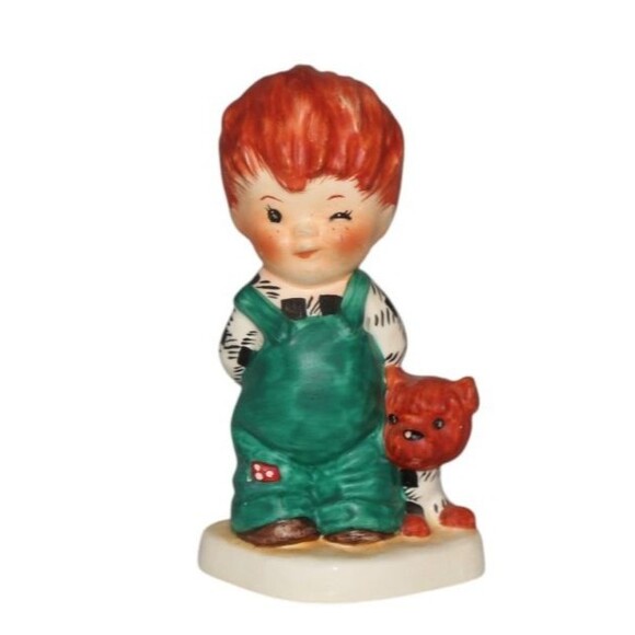 Vintage Goebel Charlot Byj 2 The Roving Eye Redhead Boy w/ Dog TMK 5 - Picture 1 of 5